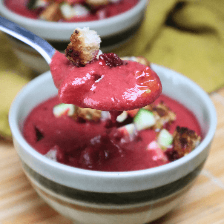Seeger's Gazpacho Accompanied by Beet Terrine