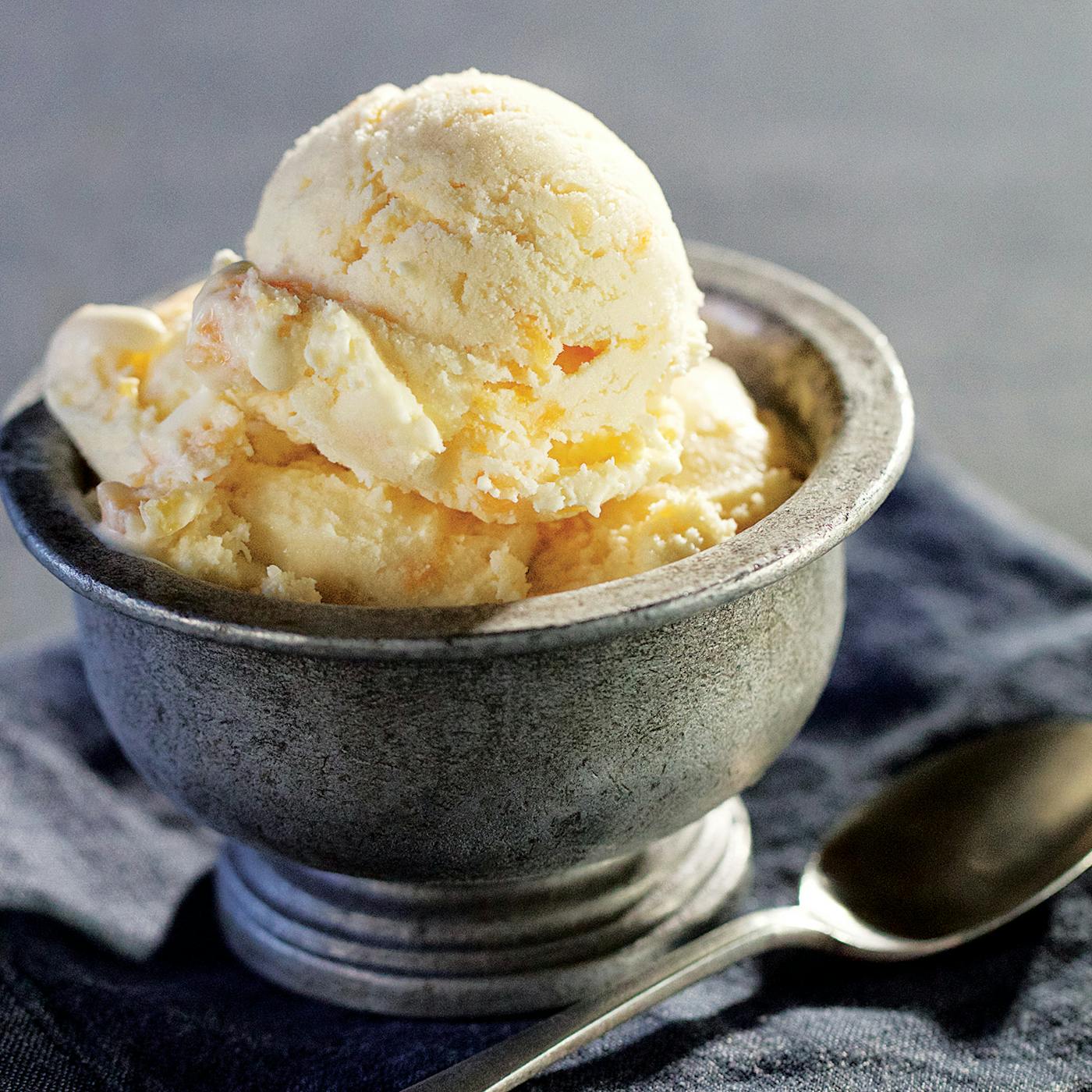 Vanilla Ice Cream with Peach Syrup Recipe