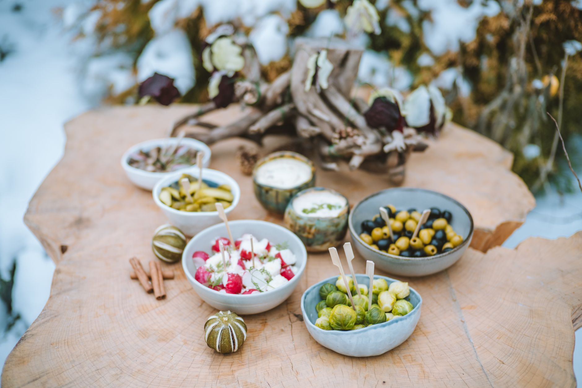 Crudite Christmas Tree with Sour Cream and Chive Dip