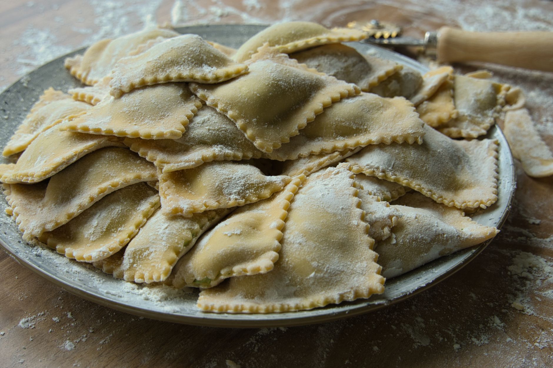 Wild Mushroom Ravioli with Eggplant and Goat Cheese